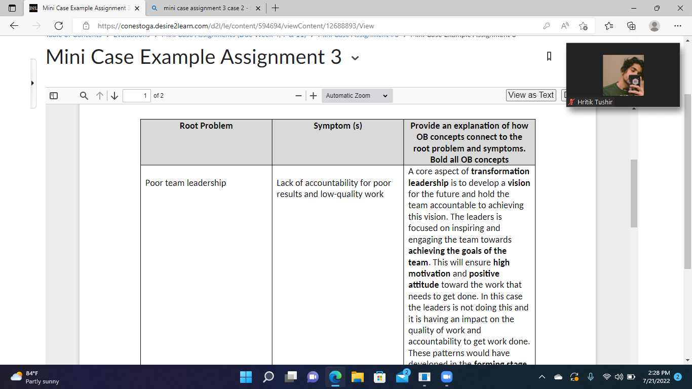 Zoom v View as Text Hritik Tushir Root Problem Symptom (s) Provide