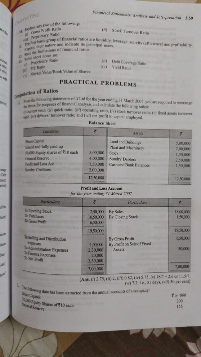  CHAPTER ONE Financial Statements; Analysis and Interpretation 3.59 18. Explain any