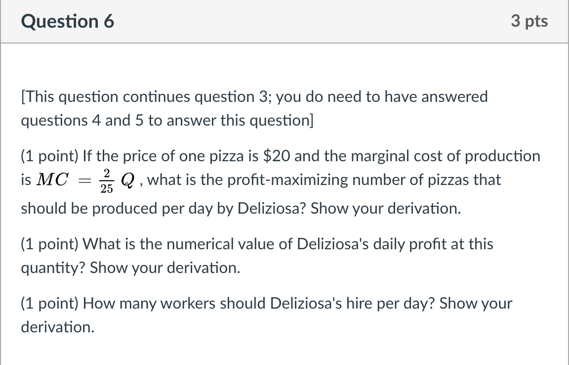 5 to answer this question] (1 point) If the price of one