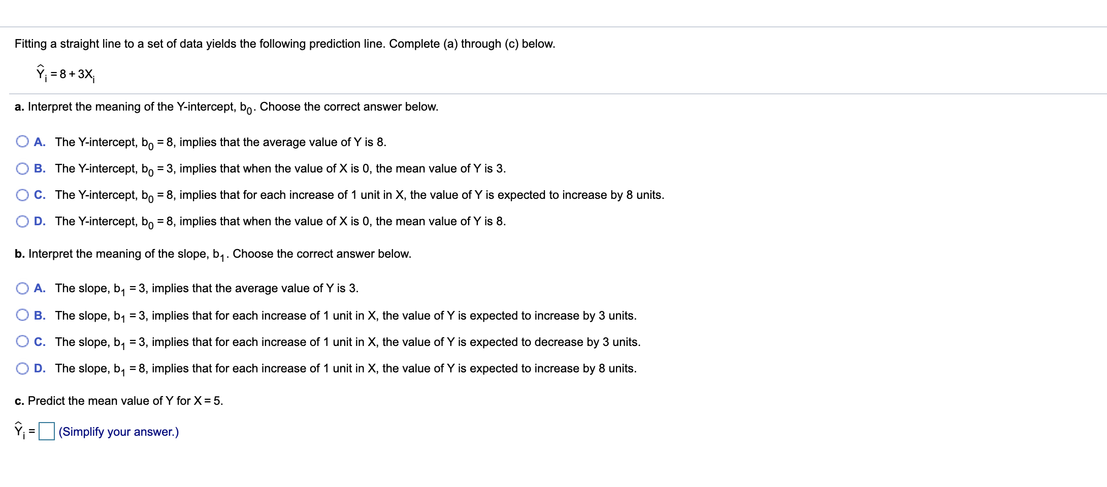 answer the questions Fitting a straight line to a set of data