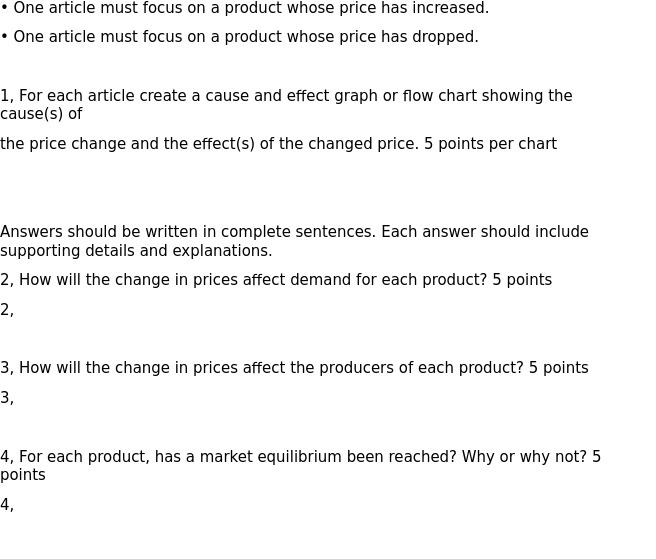  . Cine article must focus on a product whose price has