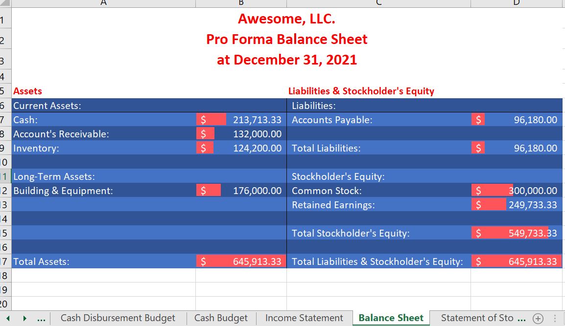 Pro Forma income statement and a Pro Forma cash budget? What do