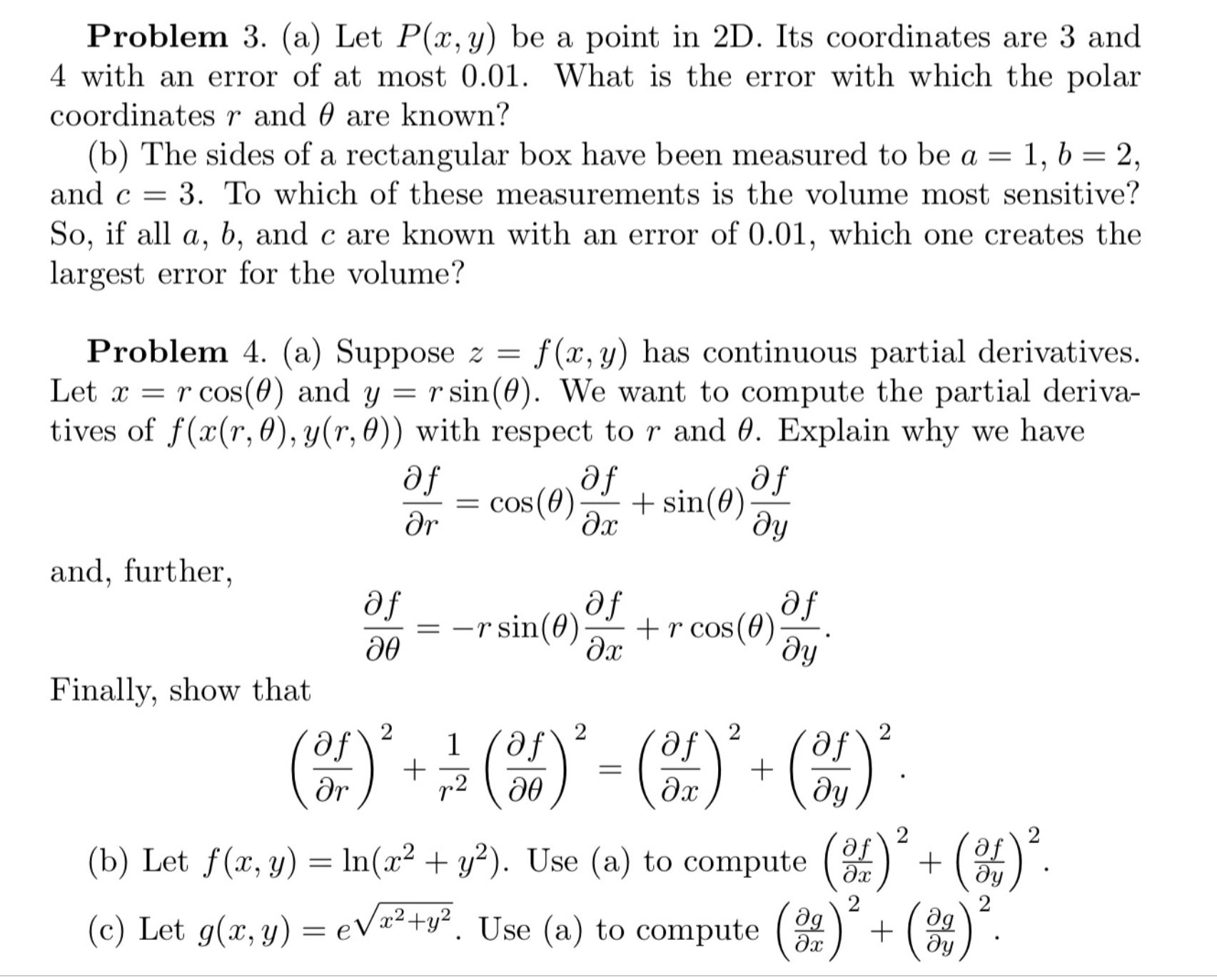  Problem 3. (a) Let P(3:,y) be a point in 2D. Its