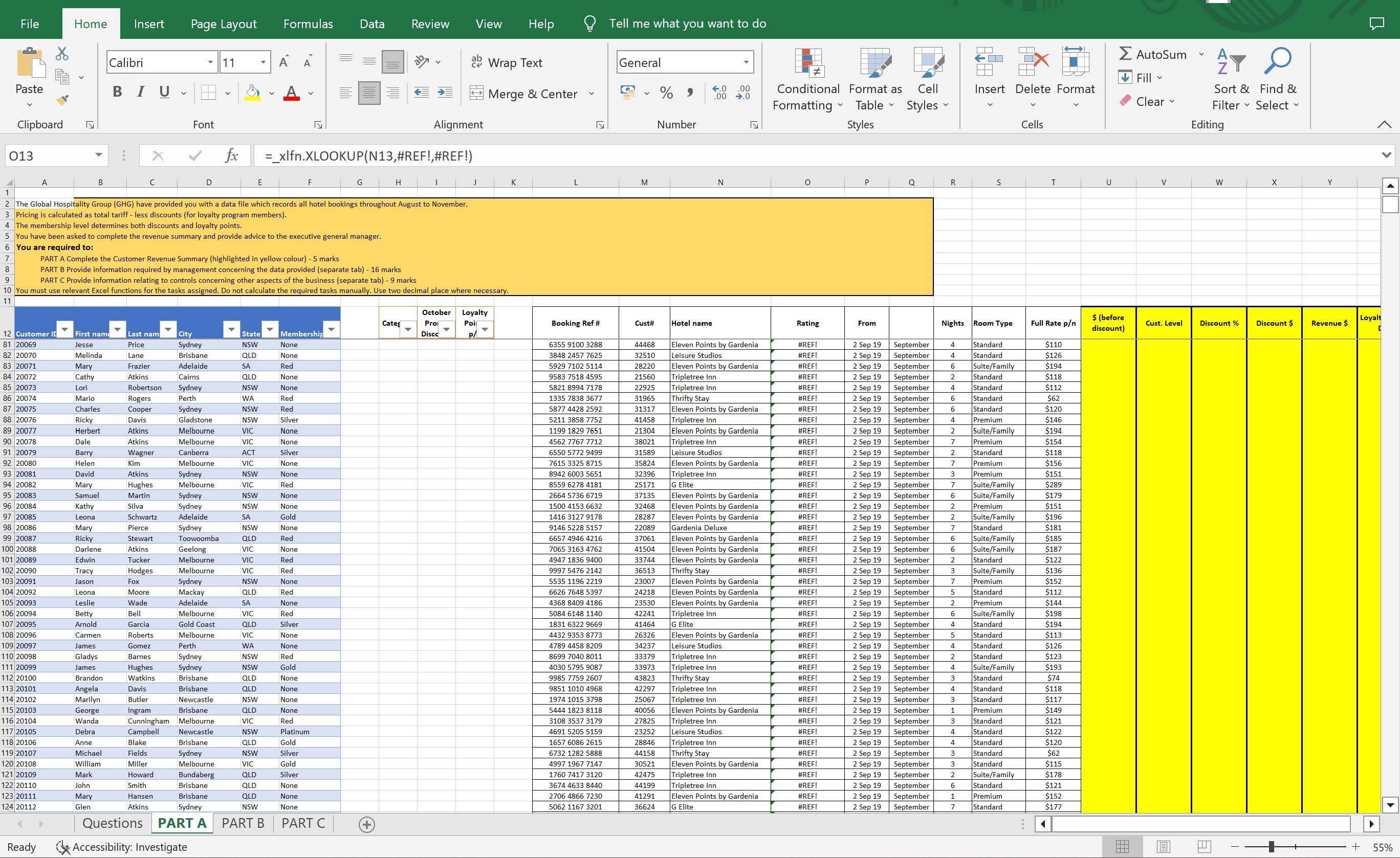 Format as Cell Table v Styles Styles p Format o Number Hotel