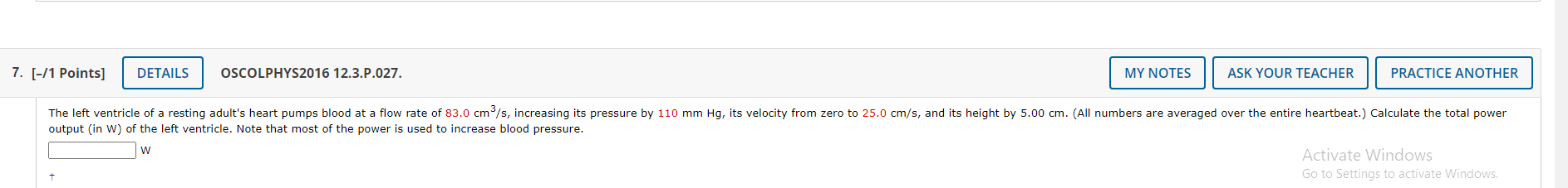 PRACTICE ANOTHER The left ventricle of a resting adult's heart pumps blood