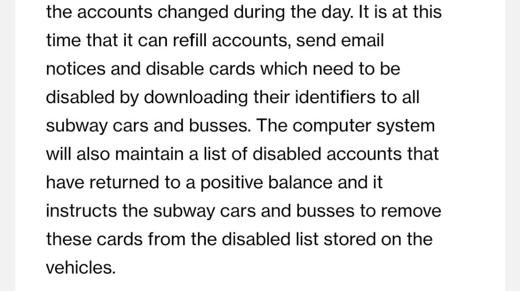 day when the main computer system receives data from all the transit