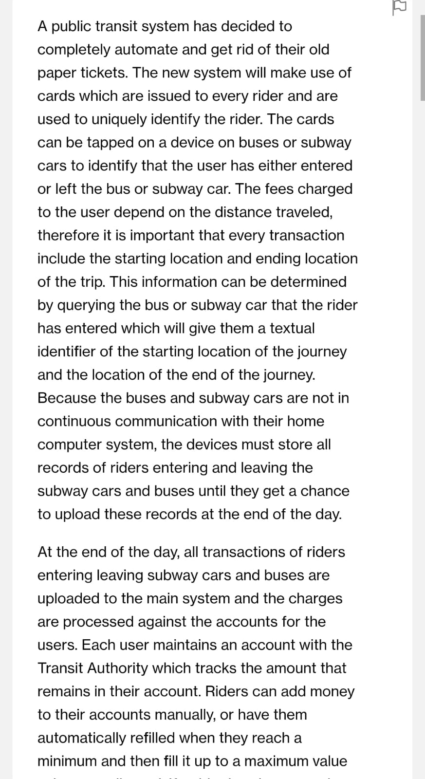 vehicles and how it processes all the data to maintain the accounts,