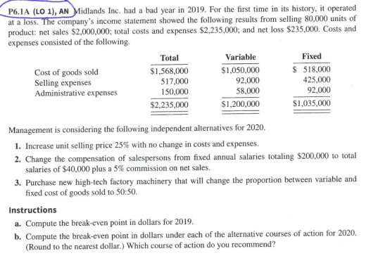 i need help with this question please P6.1A (LO 1), AN Midlands