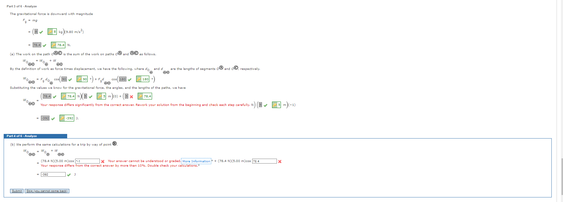 moves from the origin to position (@, having coordinates x = 5.00