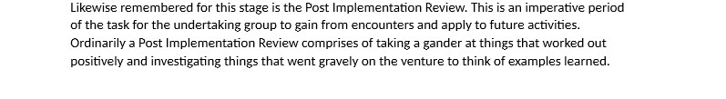 is an imperative period of the task for the undertaking group to