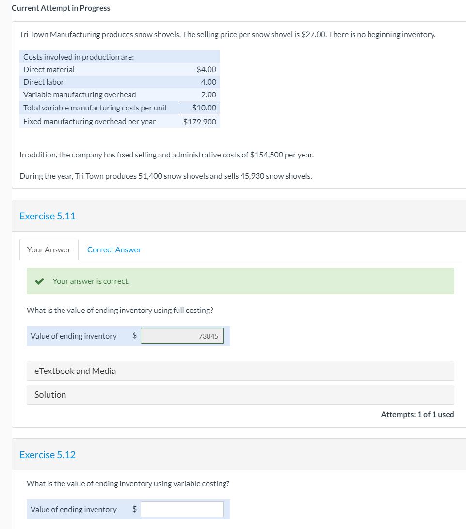 A little help! Current Attempt in Progress Tri Town Manufacturing produces snow
