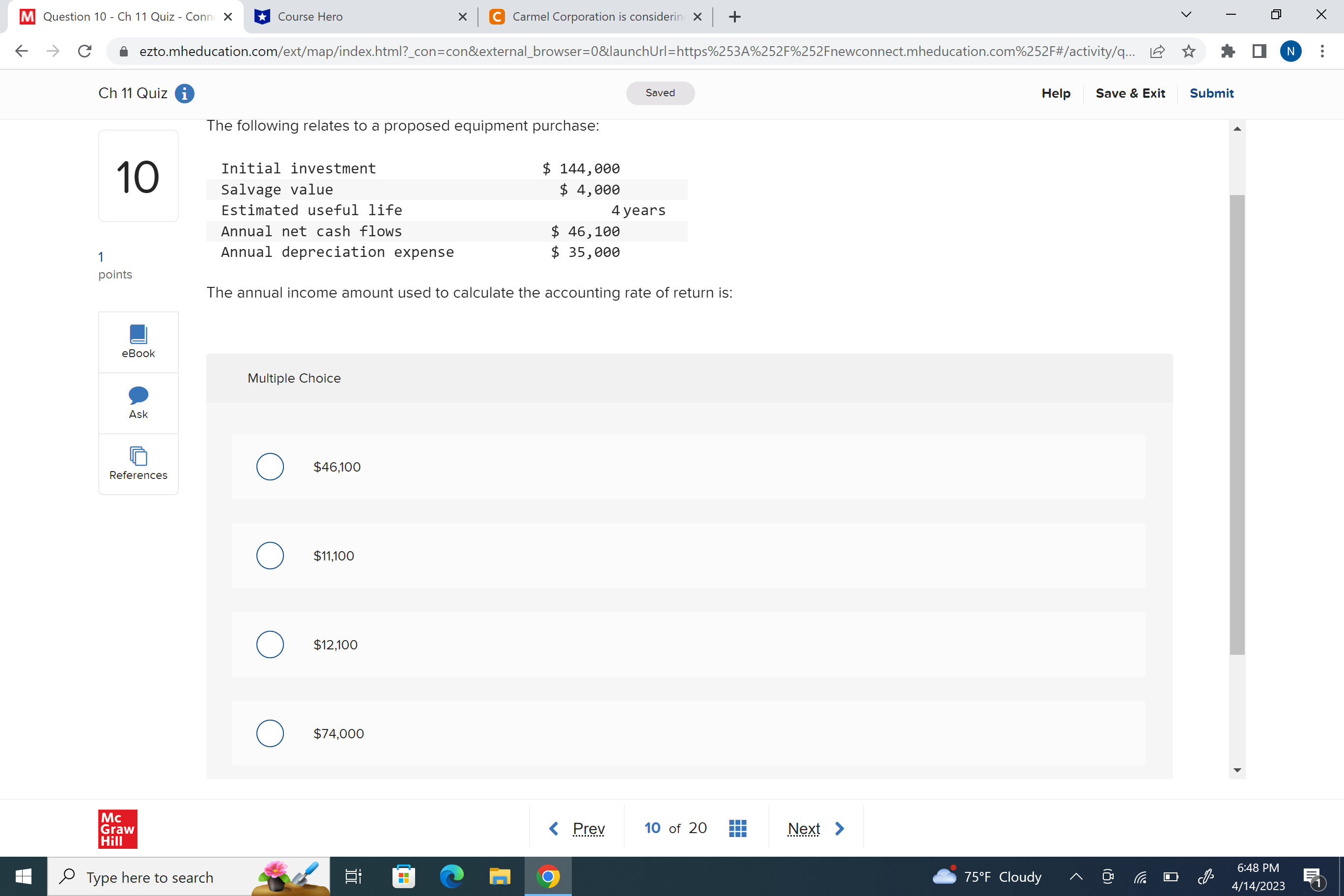 Hero X C Carmel Corporation is considerin X + X -> C