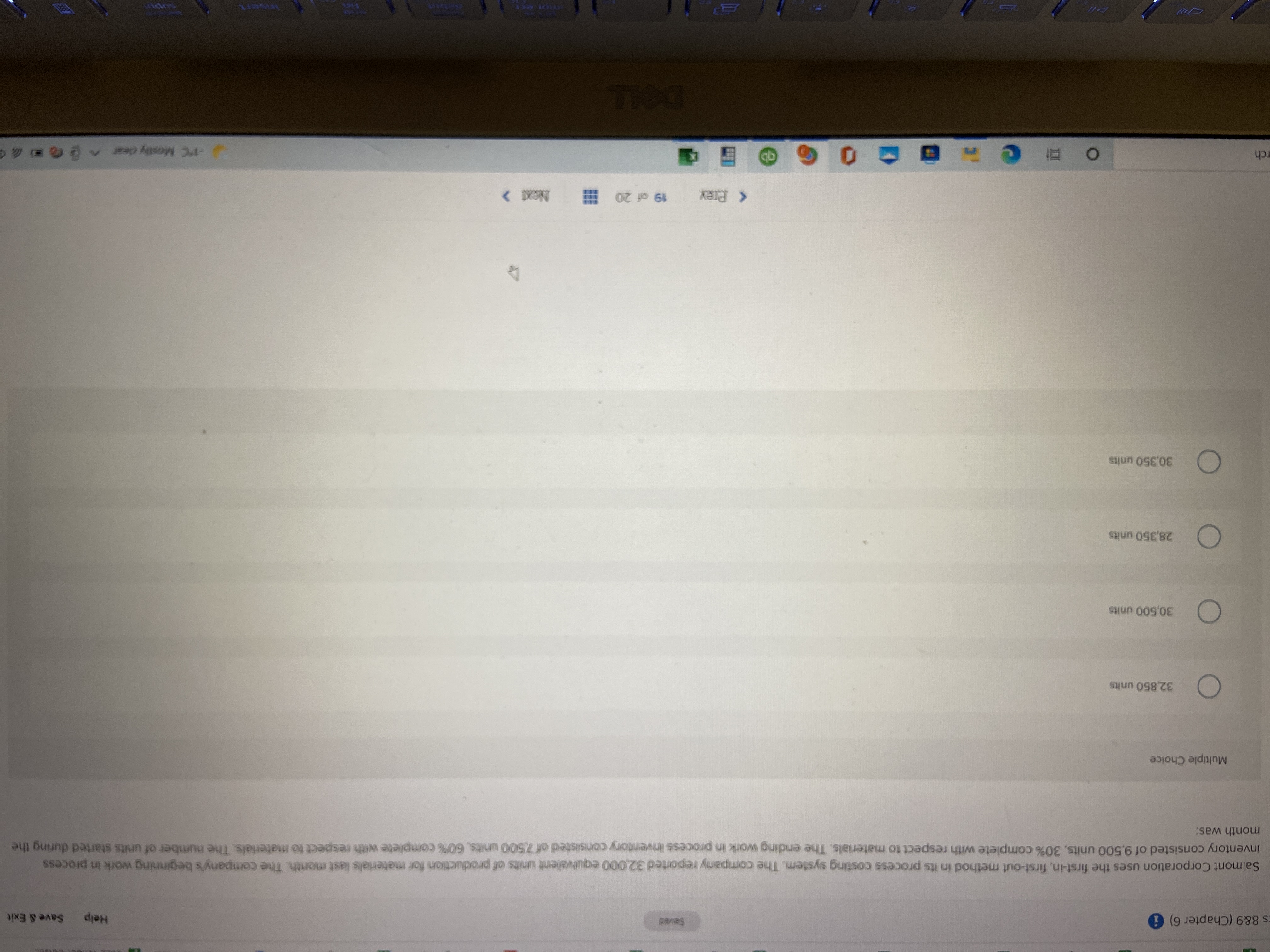 s 8&9 (Chapter 6) i Help Save & Exit Salmont Corporation