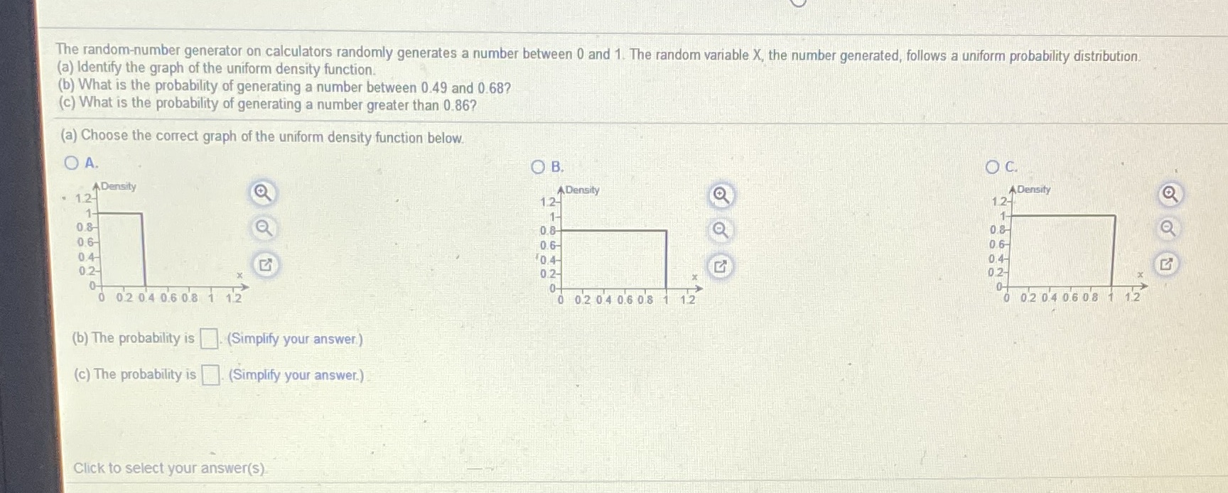 and 1. The random variable X, the number generated, follows a uniform