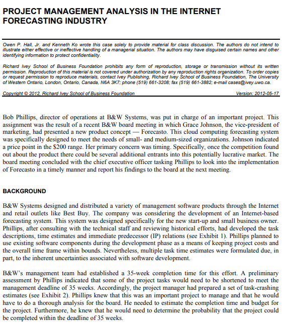 names and other identifying information to protect confidentiality. Richard Ivey School of