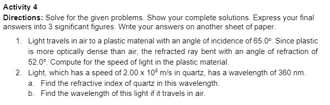 solutions. Express your final answers into 3 significant figures. Write your answers
