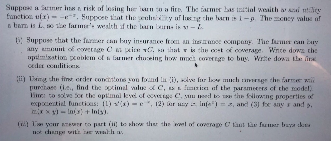 Please help me with it, asap, thanks! Suppose a farmer has a