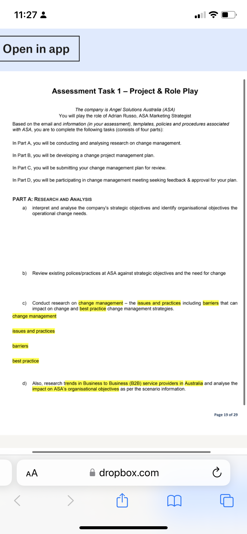 11:27 .1. .I '3" [E' Open in app Assessment Task 1