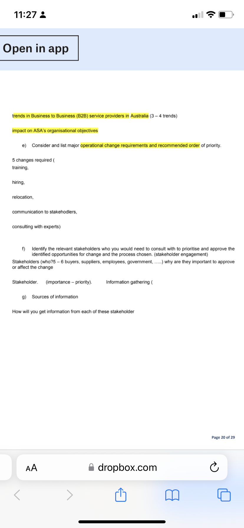 Project & Role Play The company is Angel Solutions Australia (ASA) You