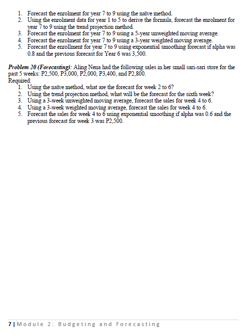 had the following record of its growth of enrolment for the last