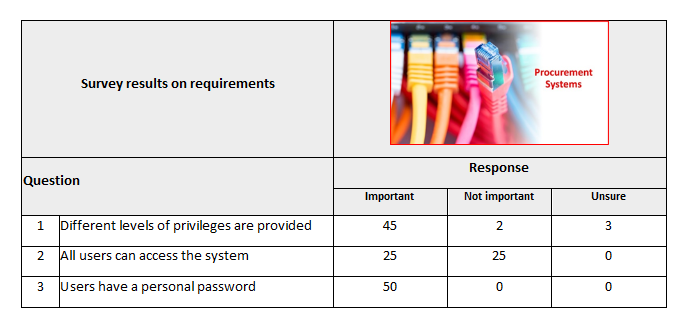 working as the project manager for a new computerised procurement system for