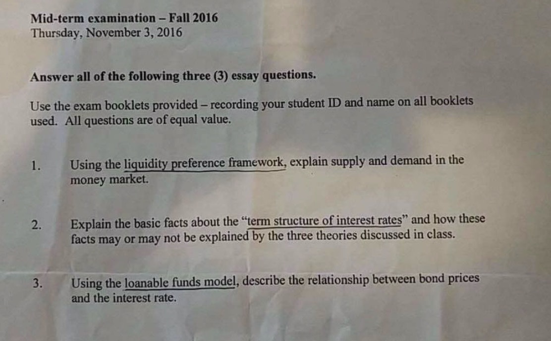 Mid-term examination - Fall 2016 Thursday, November 3, 2016 Answer all