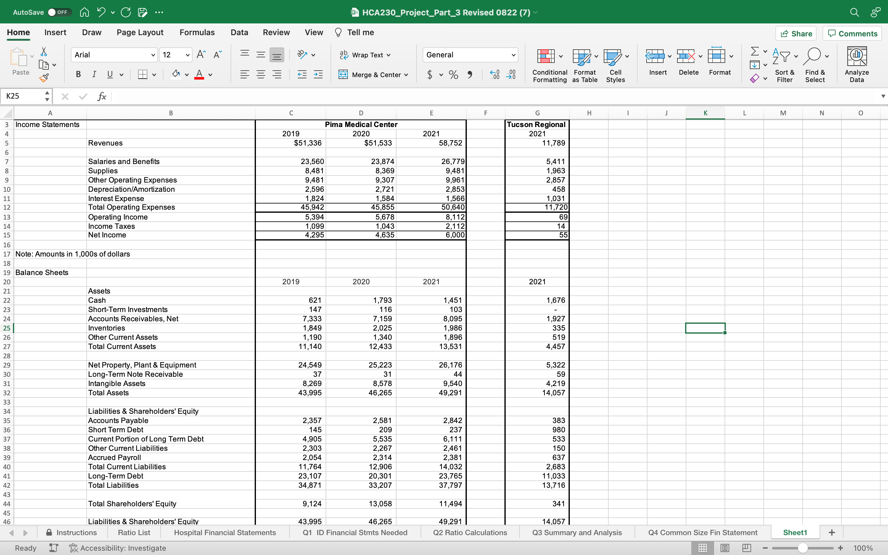  AutoSave OFF A ? CE ... HCA230_Project_Part_3 Revised 0822 (7) Home