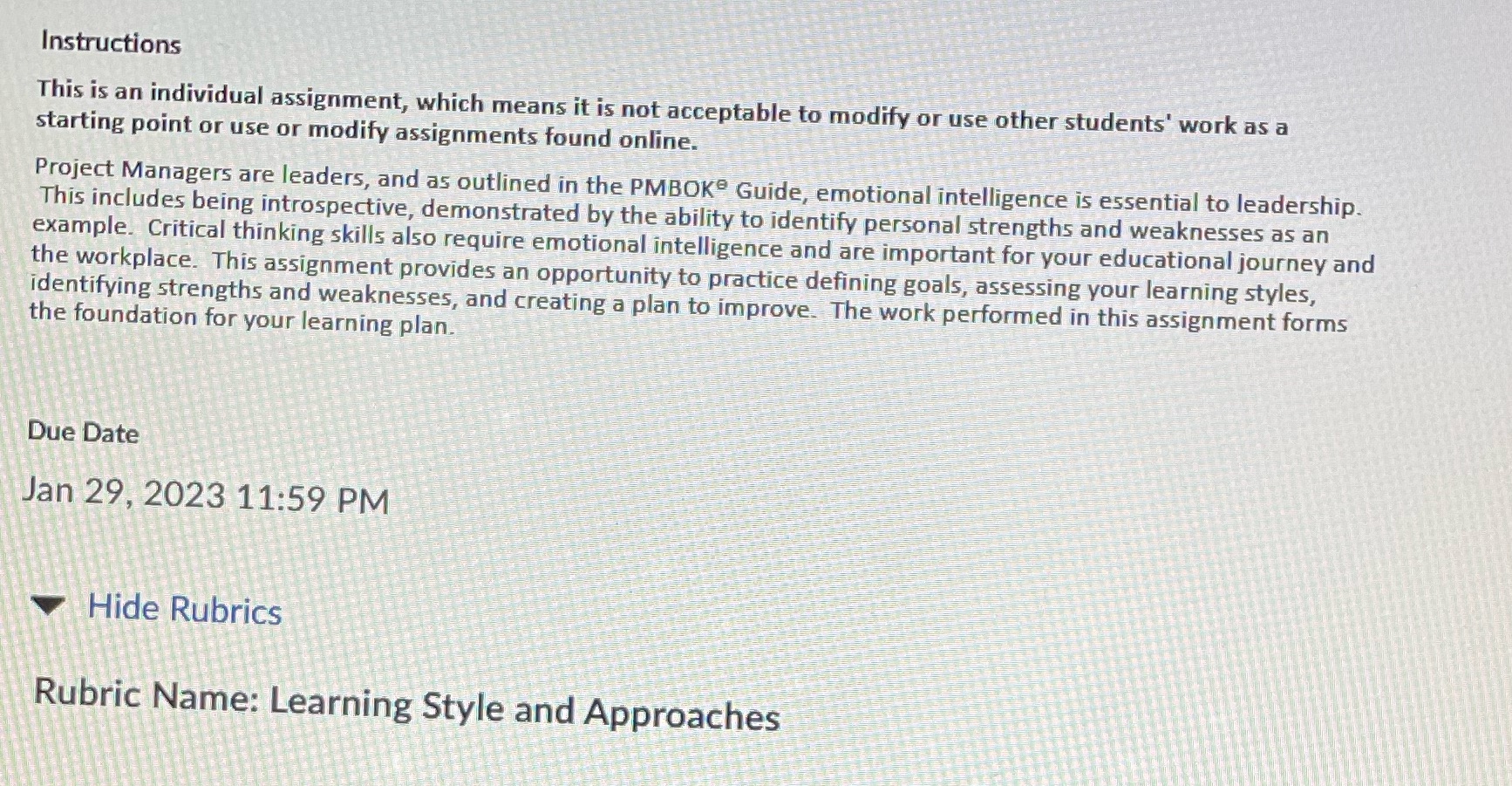  Instructions This is an individual assignment, which means it is not