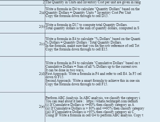given in rang Write a formula in D4 to calculate "Quantity Dollars"