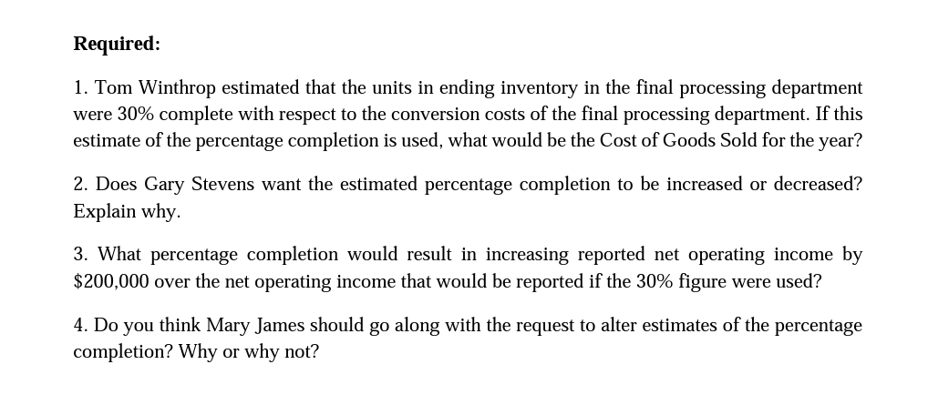 document Ethics and the Manager, Understanding the Impact of Percentage Completion on