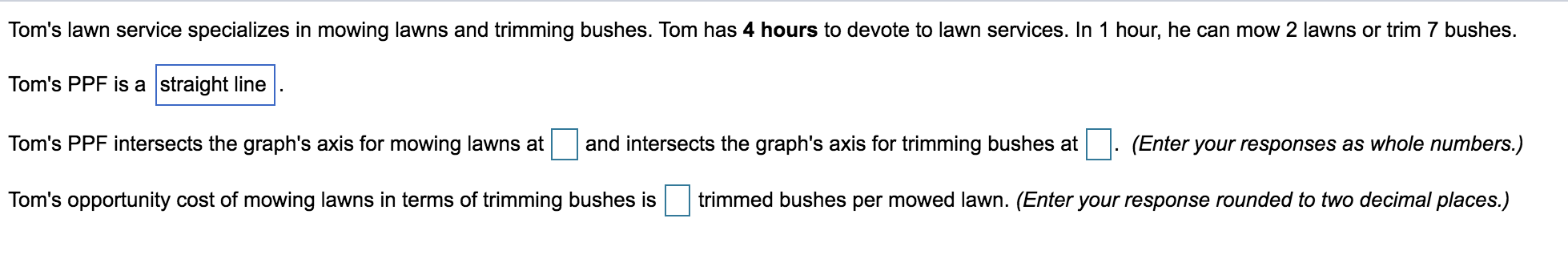  What is the answer? For the first is Tom's PPF a