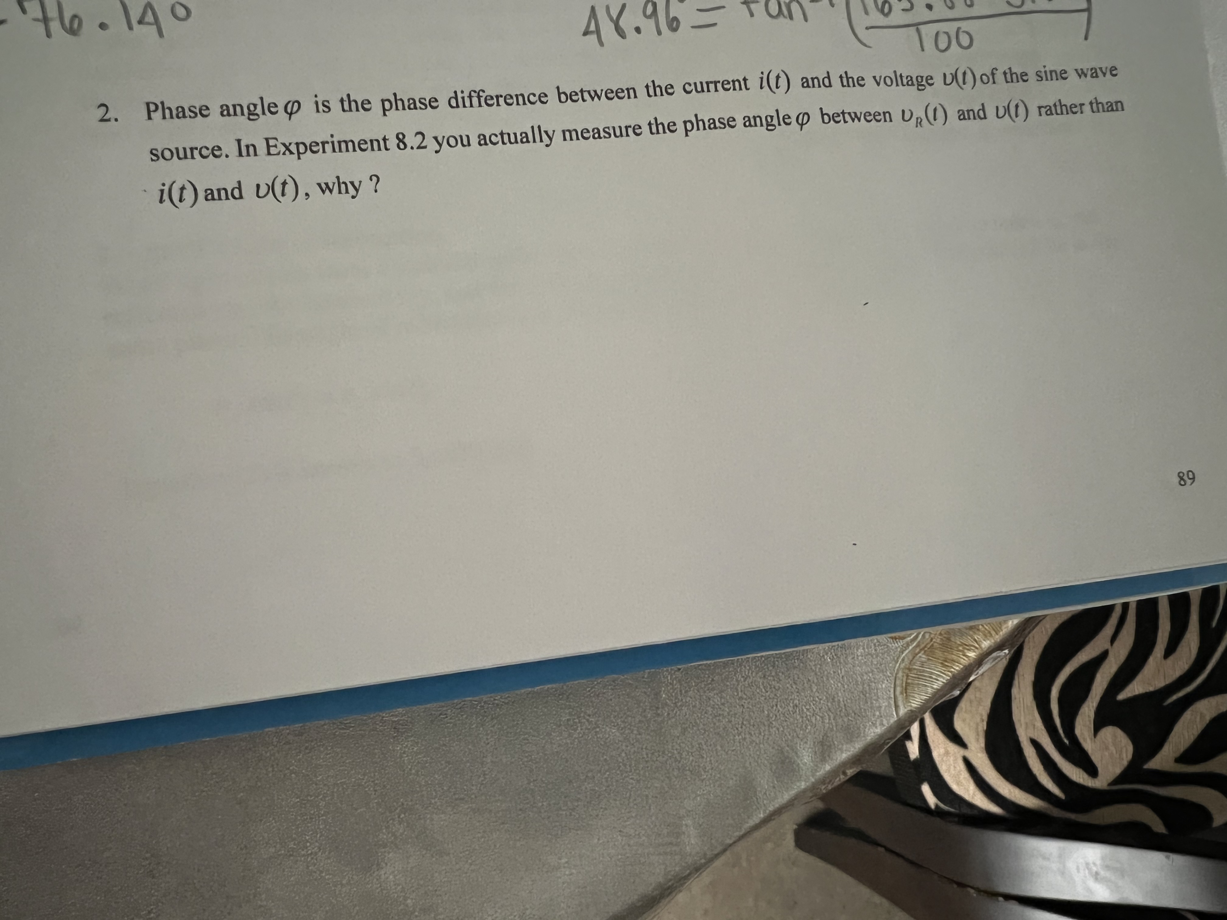 @ between UR(() and U(t) rather than i(t ) and U(t) ,