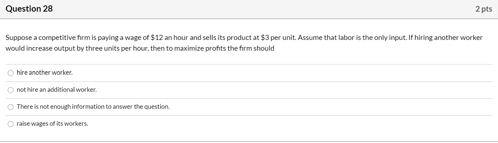 the exercise will be on file please Question 28 2 pts Suppose