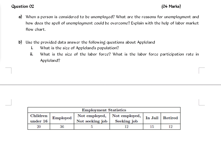 thankyou for this Question 02 (04 Marks) a) When a person is