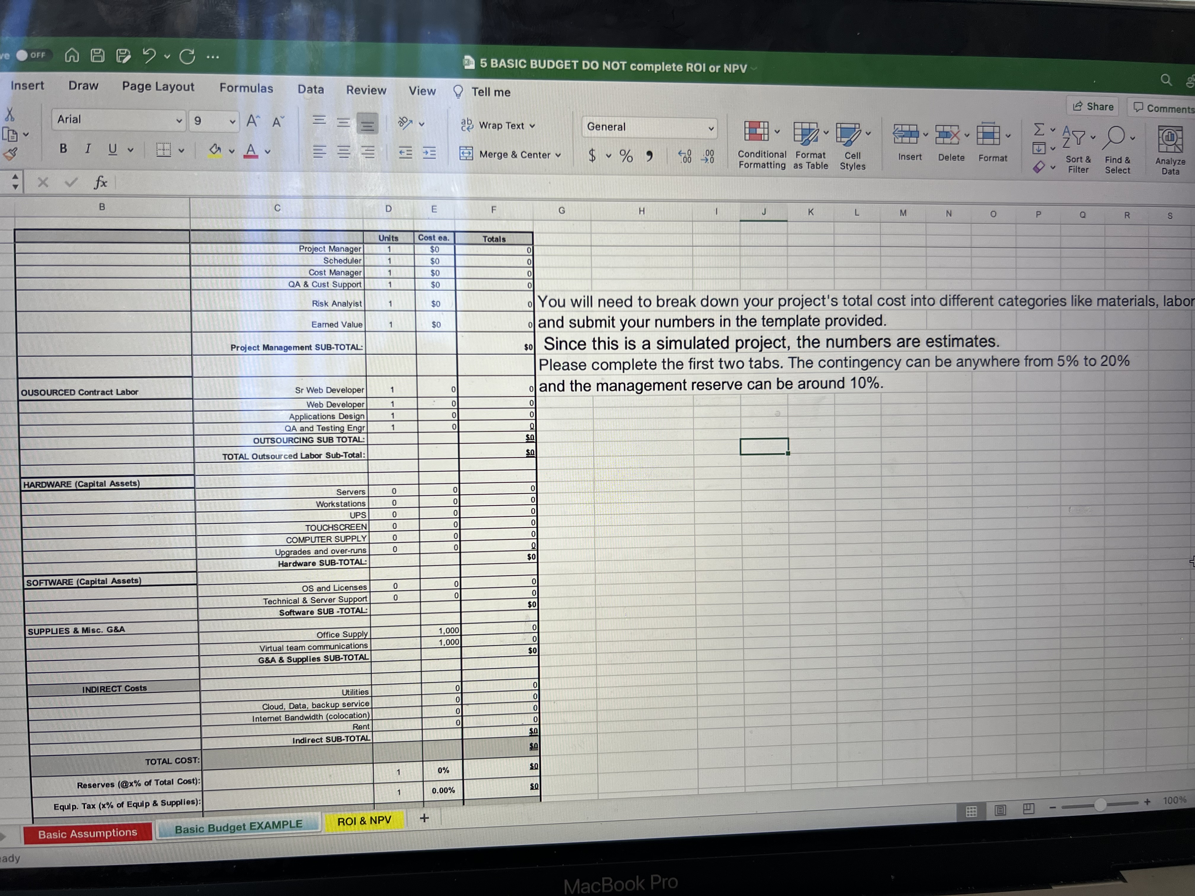 Draw Page Layout Formulas Data Review View Tell me Arial v 10