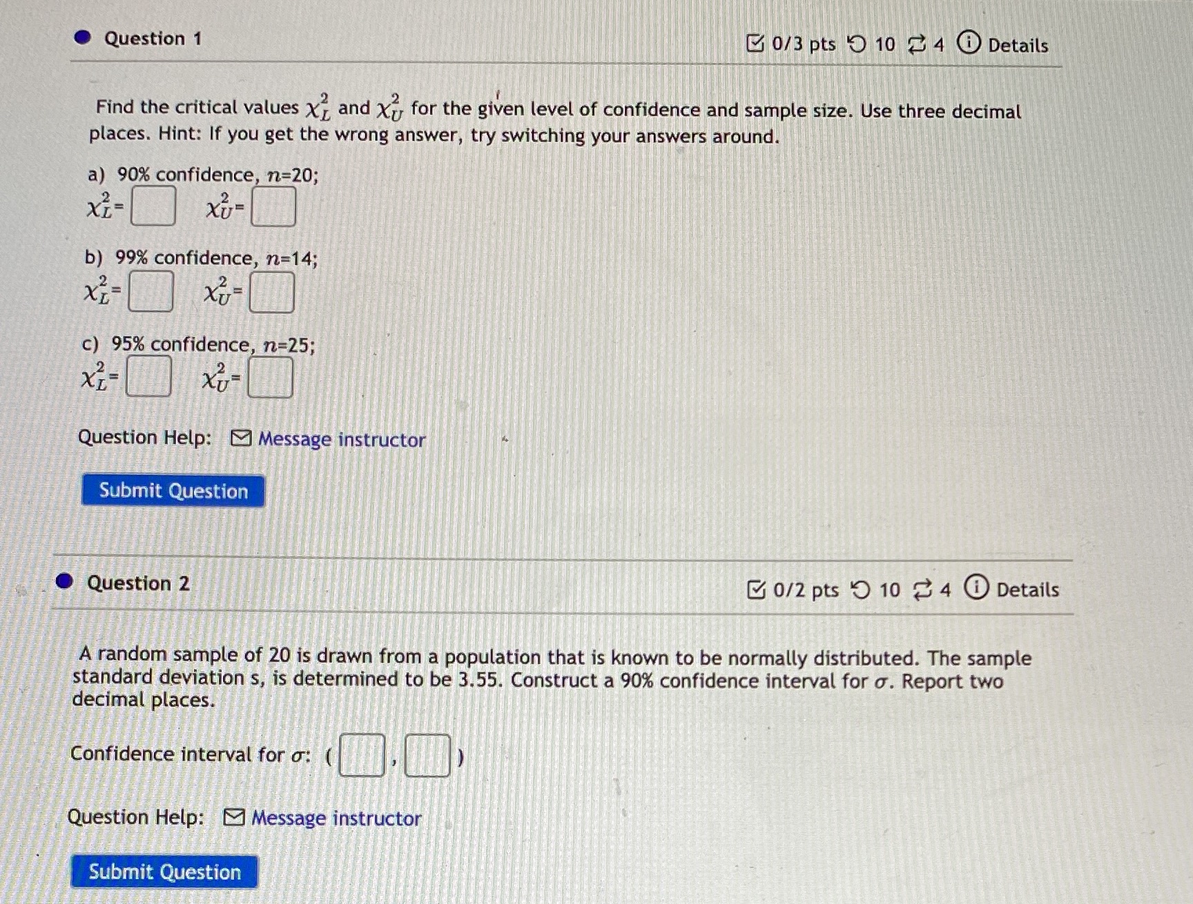 . Question 1 0/3 pts 9 10 = 4 0 Details
