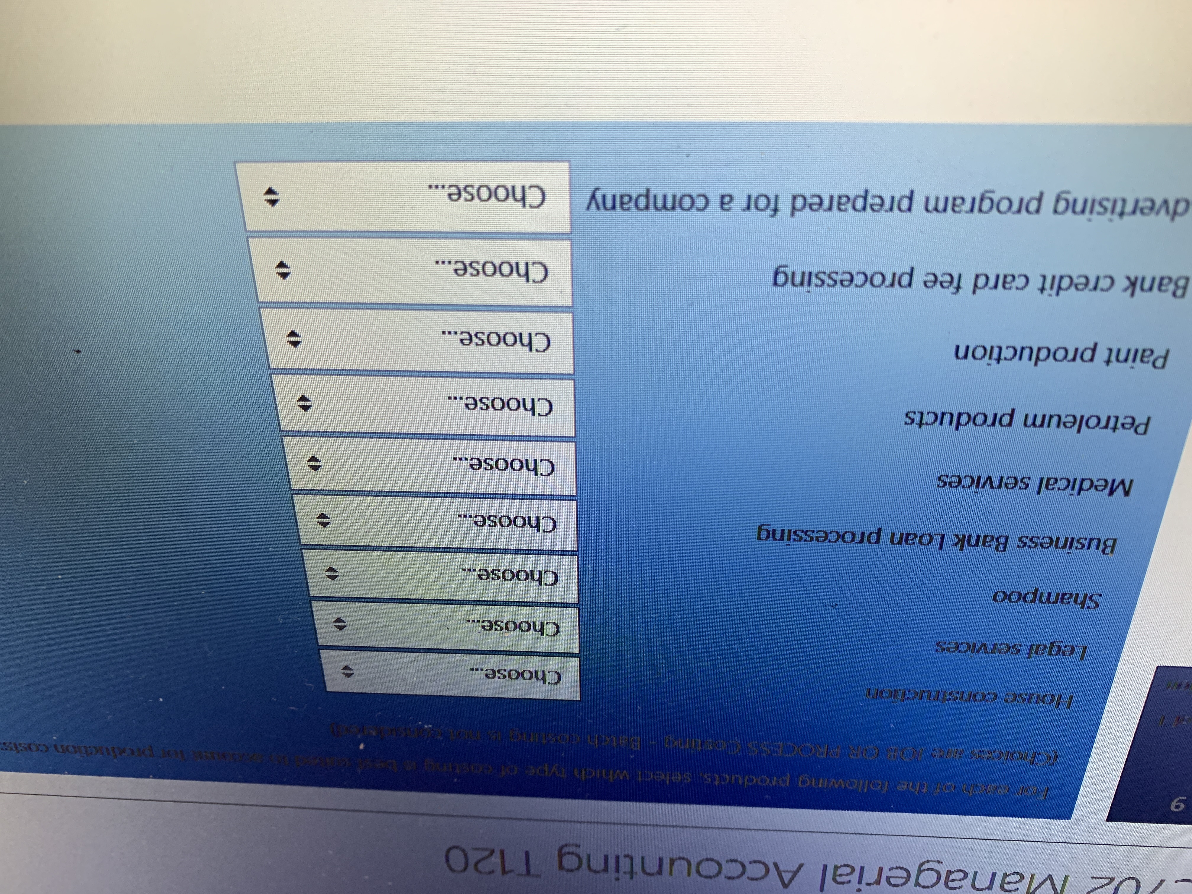 I need answer . / Uc Managerial Accounting T120 9 It sach