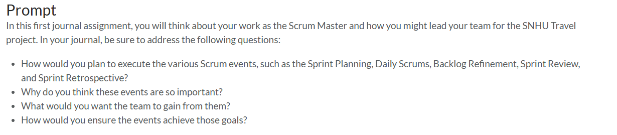 work as the Scrum Master and how you might lead your team