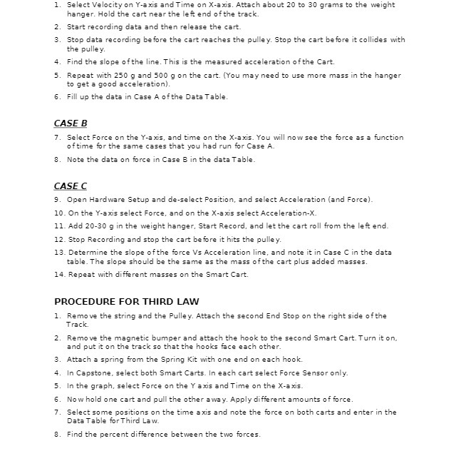 20 to 30 grams to the weight hanger. Hold the cart near