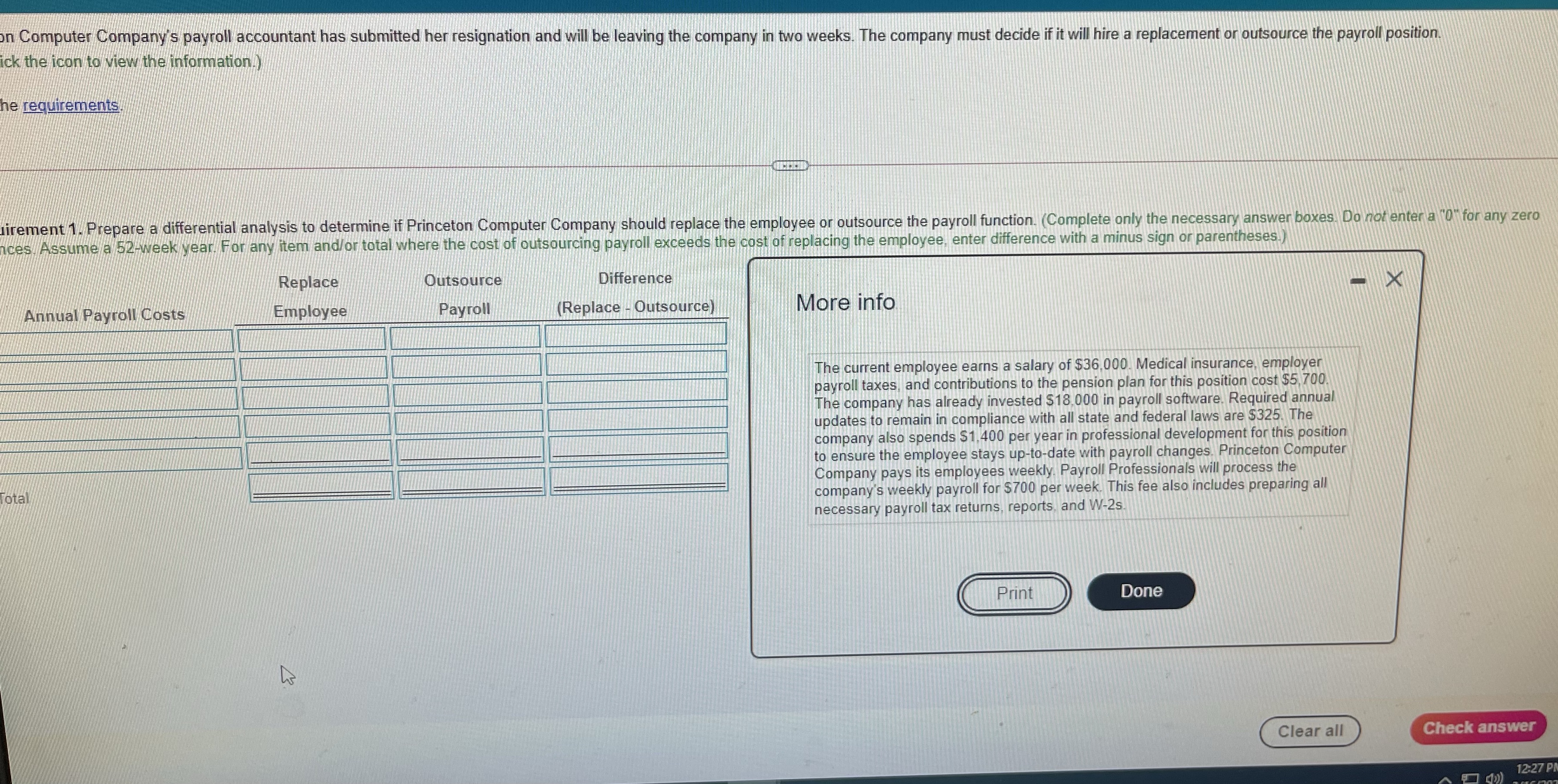 I need help to solve this please on Computer Company's payroll accountant