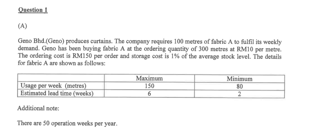  2 Questions: (Q1 & Q3) Question 3 Chandra Sdn. Bhd. manufactures