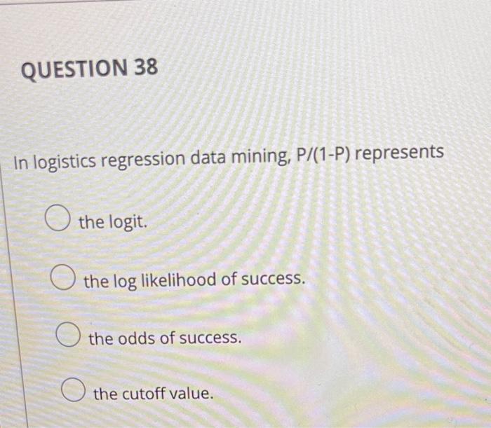 cutoff value.QUESTION 36 "Pruning" is used to overcome correlation among the attributes.