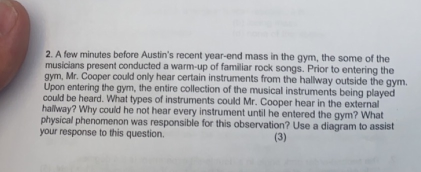 Answer fully and use diagram 2. A few minutes before Austin's recent