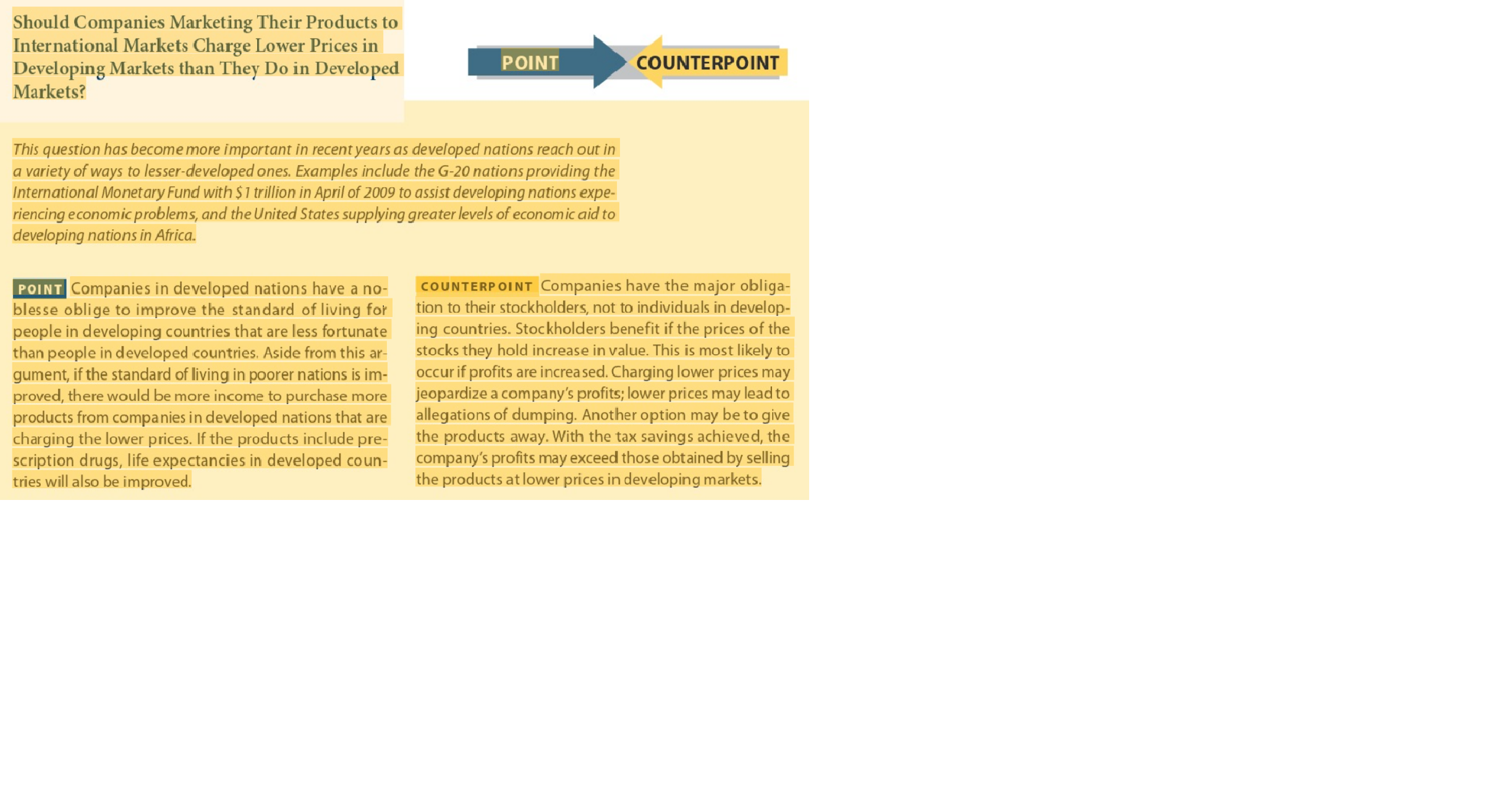 Read the POINT/COUNTERPOINT argument ( please see the attached) and answer the