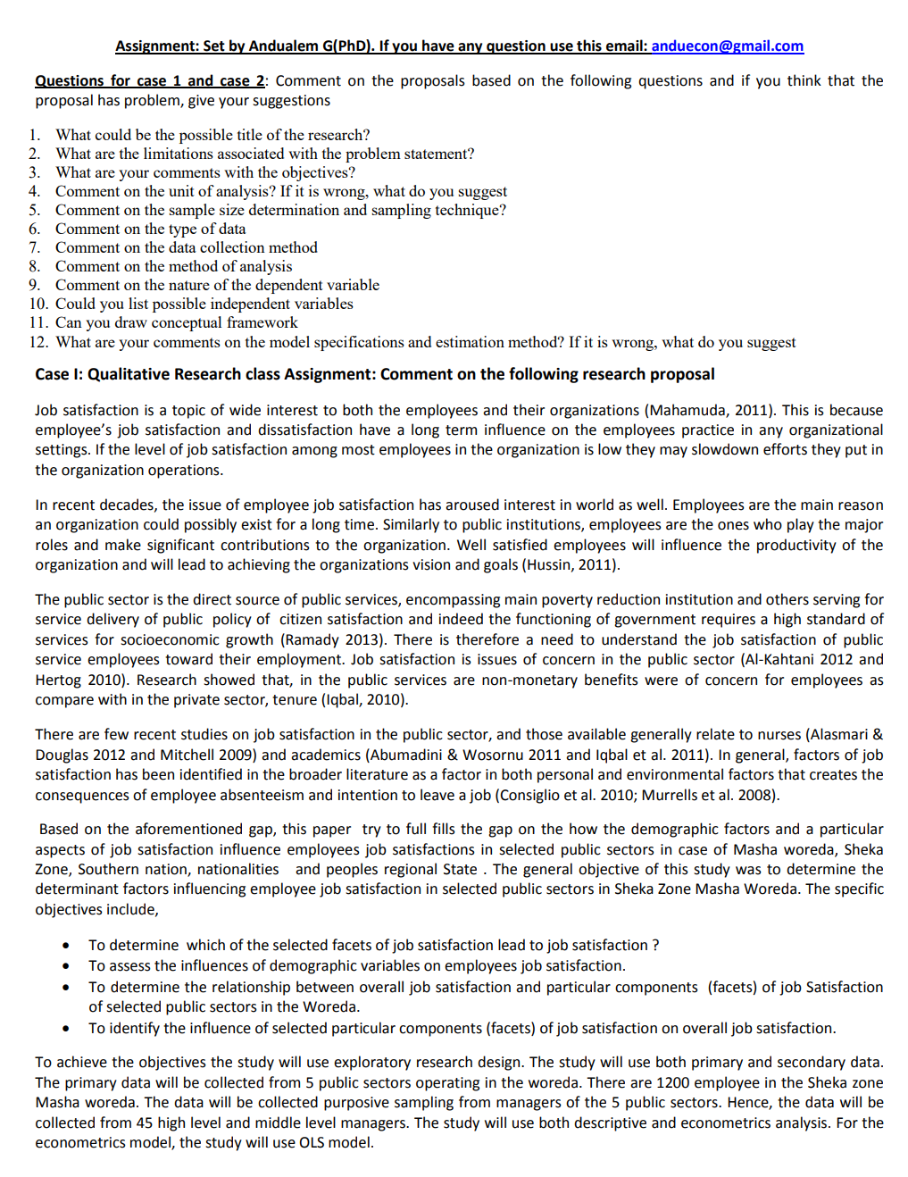an uestion use this email: anduecon mail.com Questions for case 1 and