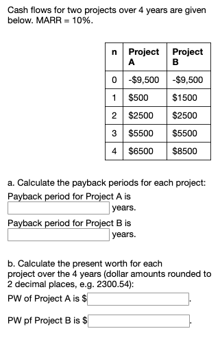 Could you show me using excel please (showing formulas) Cash flows for