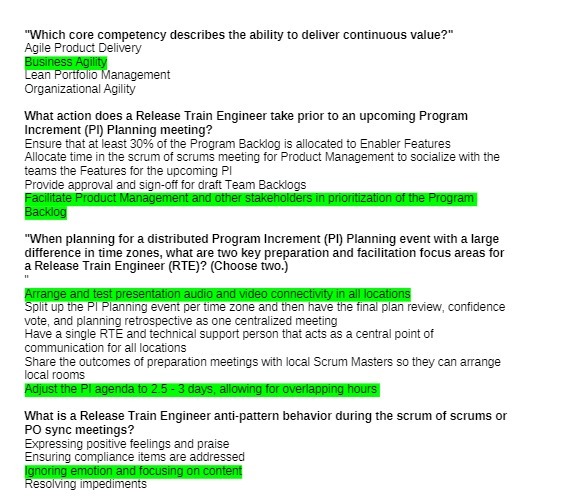 Product Delivery Business Agility Lean Portfolio Management Organizational Agility What action does