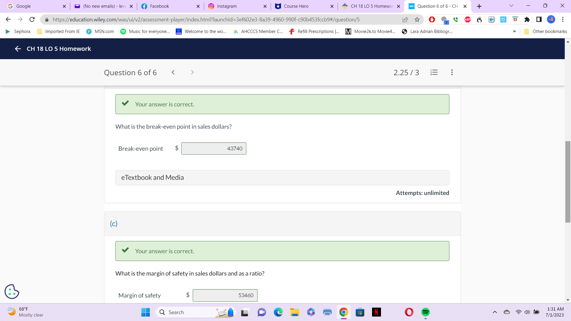 18 LO 5 Homewor X WP Question 6 of 6 - CH
