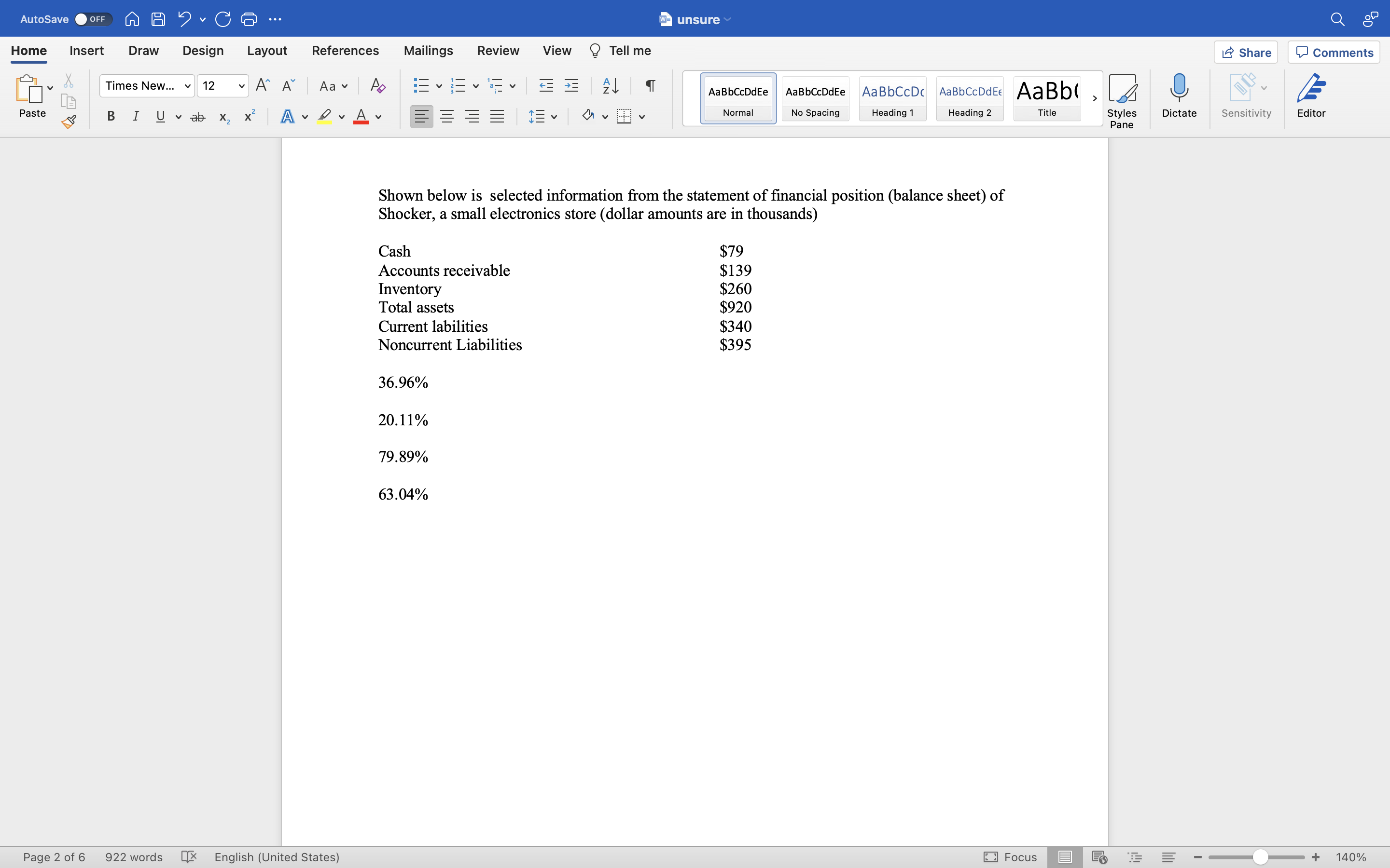 AutoSave OFF A A ? . CG ... w unsure Home
