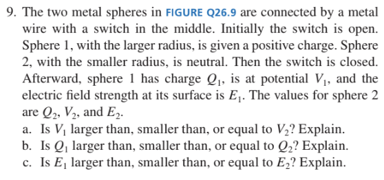 region? Explain. 9. The two metal spheres in FIGURE (225.9 are connected